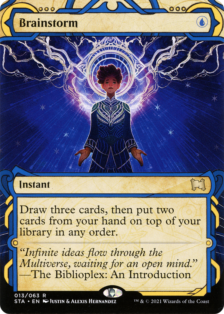 Brainstorm (STA-013) - Strixhaven Mystical Archive: (Showcase) (Borderless) Foil