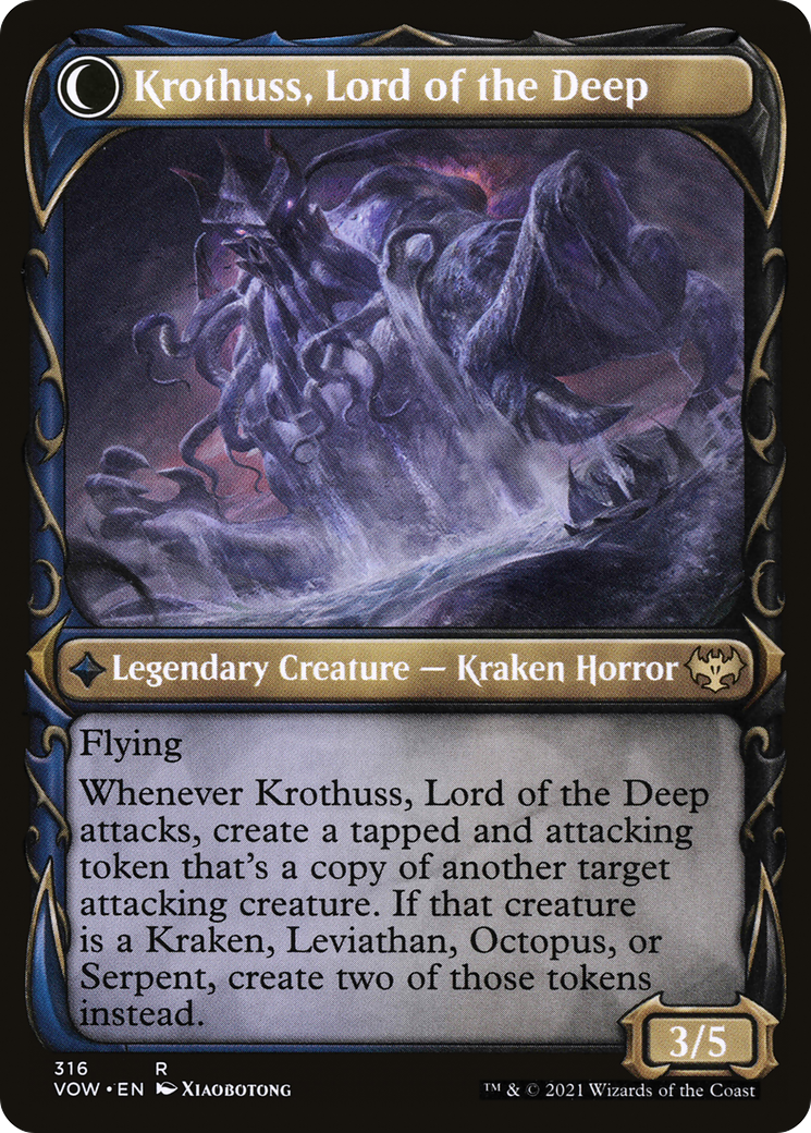 Runo Stromkirk // Krothuss, Lord of the Deep (VOW-316) - Innistrad: Crimson Vow: (Showcase, Double Faced Transform) Foil