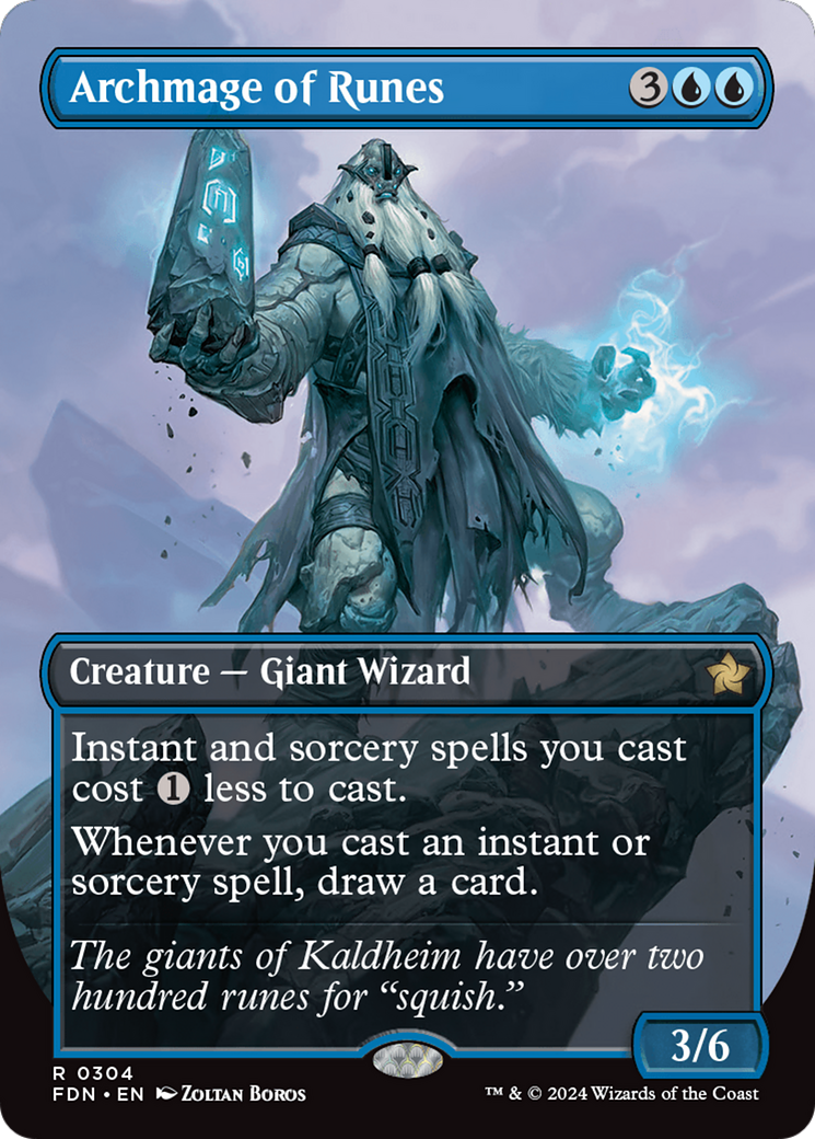 Archmage of Runes (Borderless) (FDN-304) - Foundations (Borderless)