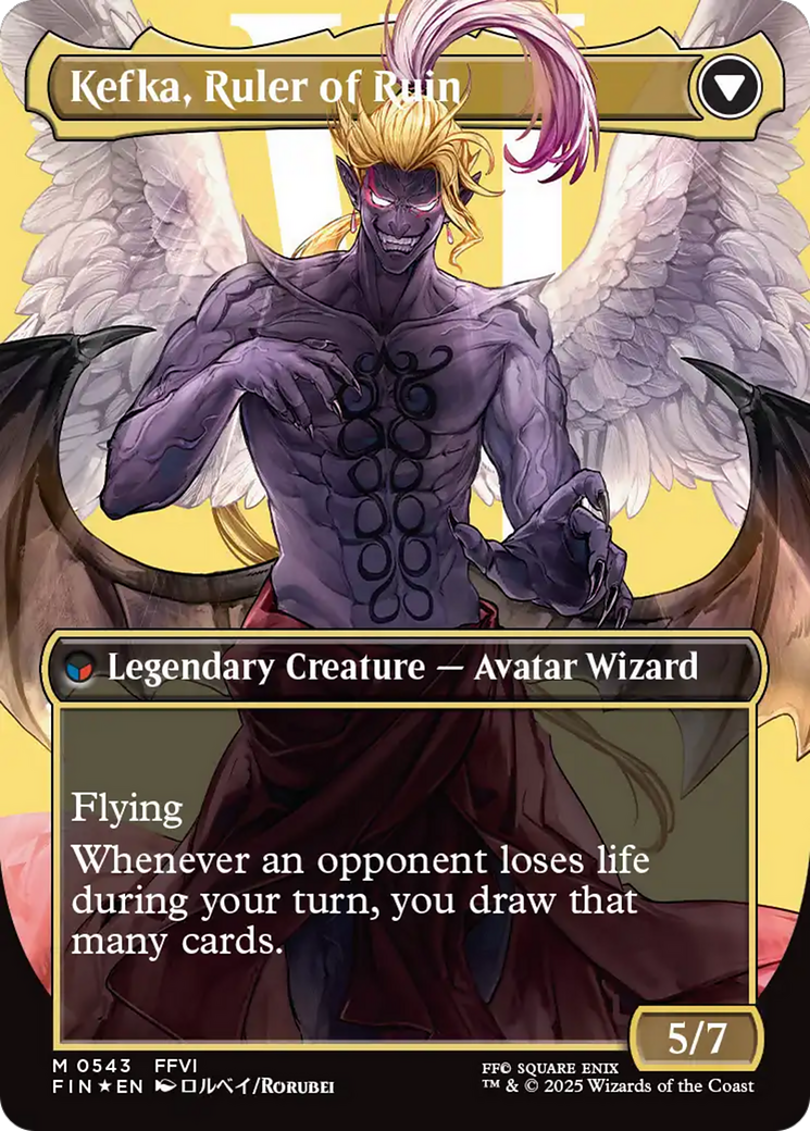 Kefka, Court Mage (Borderless) (Surge Foil) (0543) (FIN-543) - FINAL FANTASY (Borderless) Foil