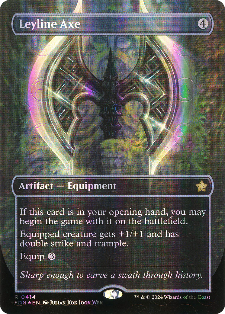 Leyline Axe (Borderless) (Mana Foil) (FDN-414) - Foundations (Borderless) Foil