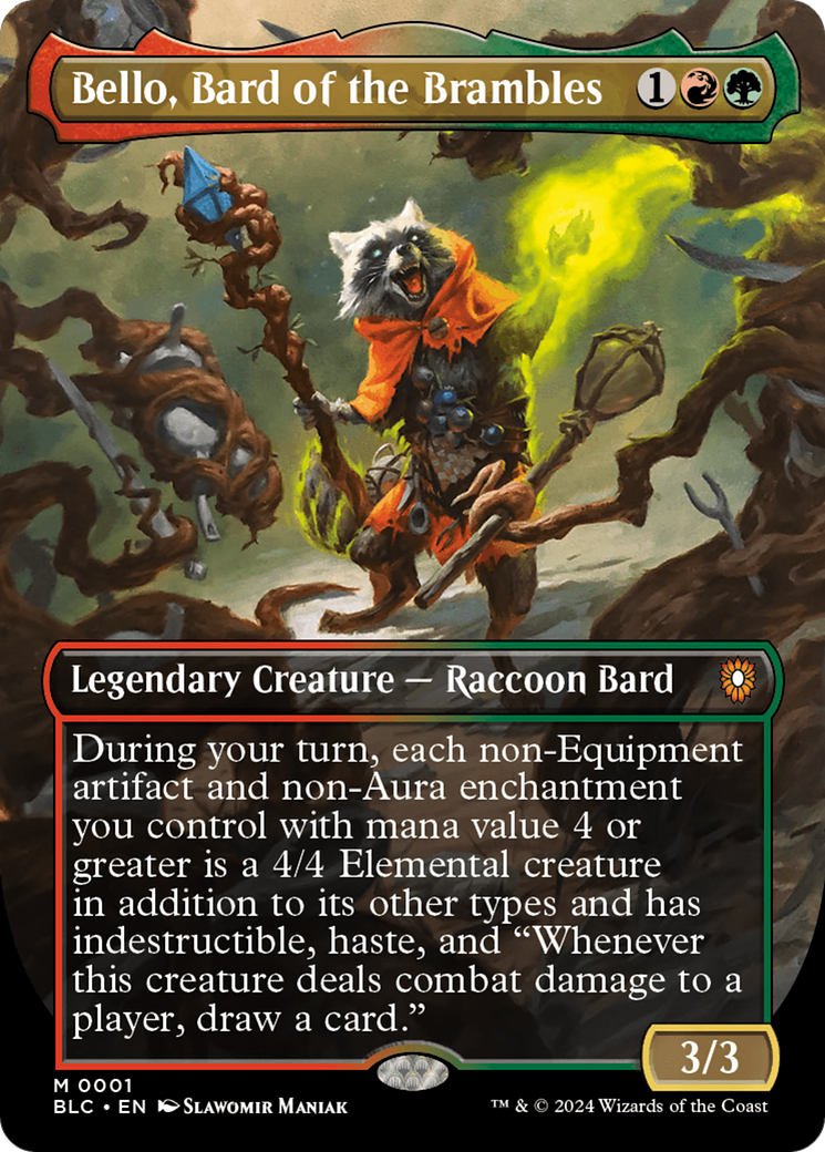 Bello, Bard of the Brambles (BLC-001) - Bloomburrow Commander (Borderless)