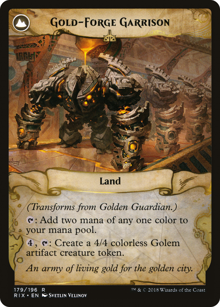 Golden Guardian // Gold-Forge Garrison (RIX-179) - Rivals of Ixalan: (compasslanddfc) Foil