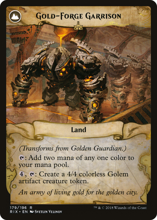 Golden Guardian // Gold-Forge Garrison (RIX-179) - Rivals of Ixalan: (compasslanddfc) Foil