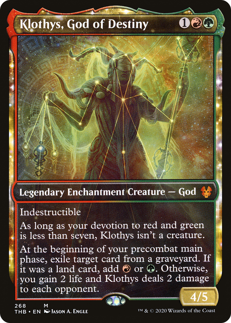 Klothys, God of Destiny (THB-268) - Theros Beyond Death: (enchantment, Showcase) Foil