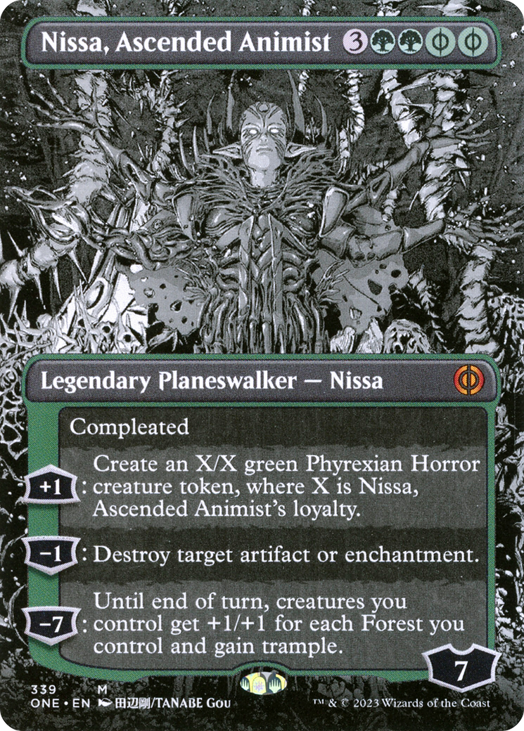 Nissa, Ascended Animist (ONE-339) - Phyrexia: All Will Be One: (Showcase) (Borderless) Foil