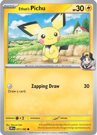 Ethan's Pichu 071 - Reverse Holofoil SV10 Destined Rivals - Common