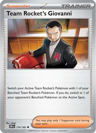 Team Rocket's Giovanni 174 - Reverse Holofoil SV10 Destined Rivals - Uncommon