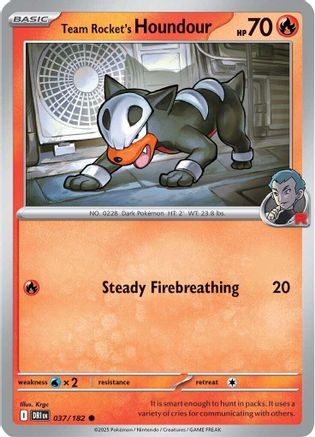 Team Rocket's Houndour 037 - Reverse Holofoil SV10 Destined Rivals - Common