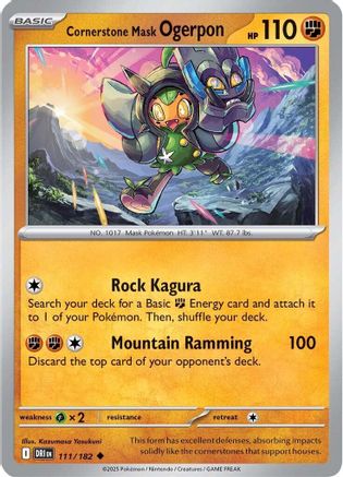 Cornerstone Mask Ogerpon 111 SV10 Destined Rivals - Uncommon