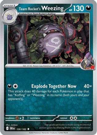 Team Rocket's Weezing 126/182 SV10 Destined Rivals - Uncommon