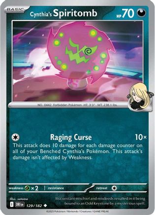 Cynthia's Spiritomb 129 - Reverse Holofoil SV10 Destined Rivals - Uncommon