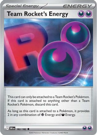 Team Rocket's Energy 182 - Reverse Holofoil SV10 Destined Rivals - Uncommon