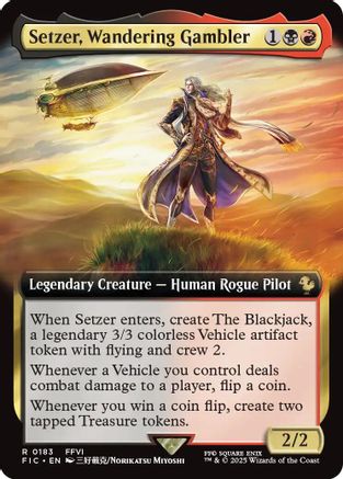 Setzer, Wandering Gambler (Extended Art) (FIC-183) - Commander: FINAL FANTASY Foil