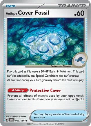 Antique Cover Fossil 080 - Reverse Holofoil SV Black Bolt - Common