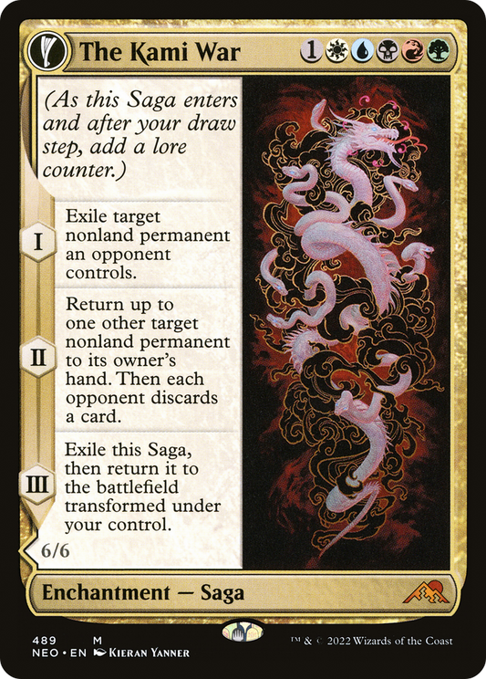 The Kami War // O-Kagachi Made Manifest (NEO-489) - Kamigawa: Neon Dynasty: (Extended Art, fandfc, enchantment)