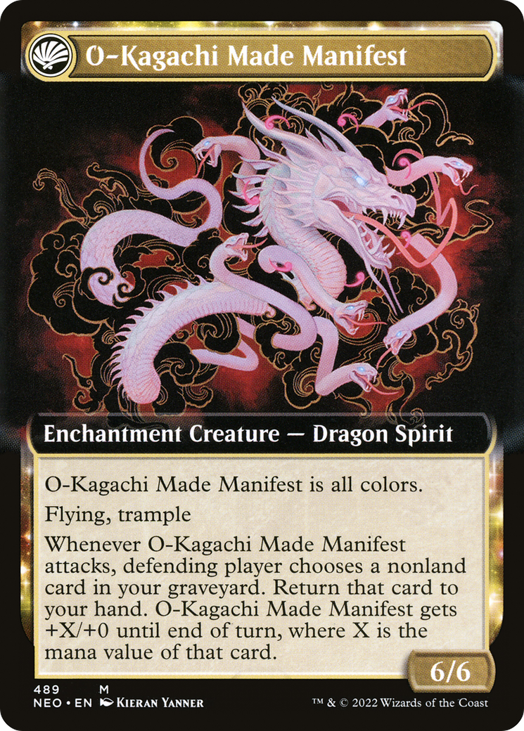 The Kami War // O-Kagachi Made Manifest (NEO-489) - Kamigawa: Neon Dynasty: (Extended Art, fandfc, enchantment)