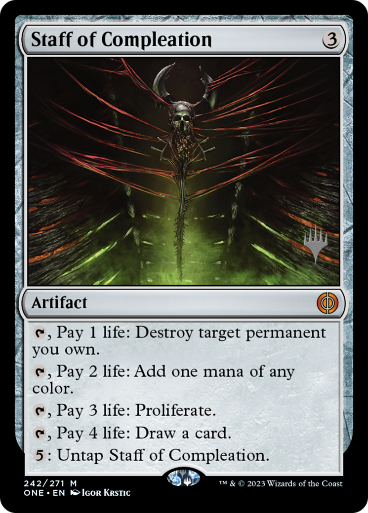 Staff of Compleation (PPONE-242P) - Phyrexia: All Will Be One Promos Foil