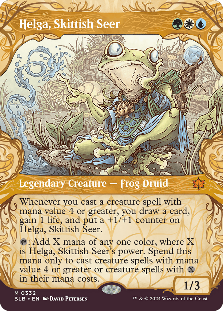Helga, Skittish Seer (BLB-332) - Bloomburrow: (Showcase) (Borderless)