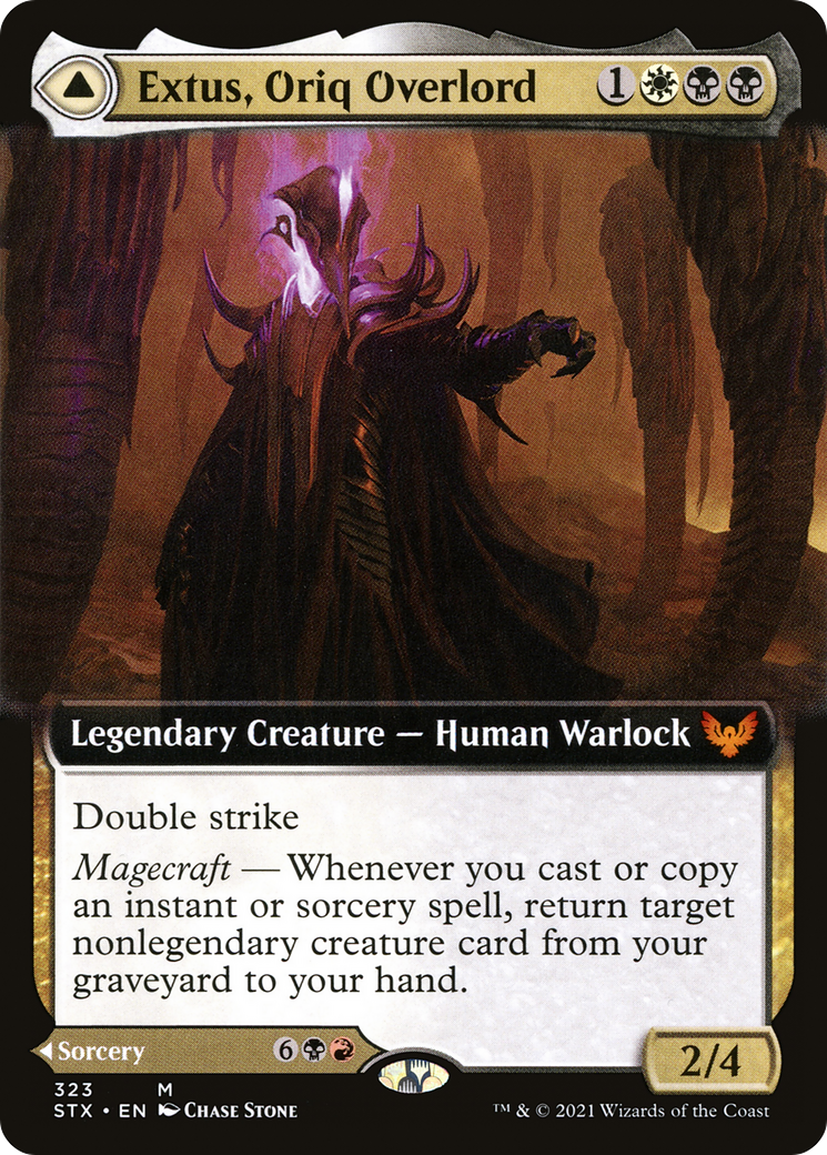 Extus, Oriq Overlord // Awaken the Blood Avatar (STX-323) - Strixhaven: School of Mages: (Extended Art) Foil