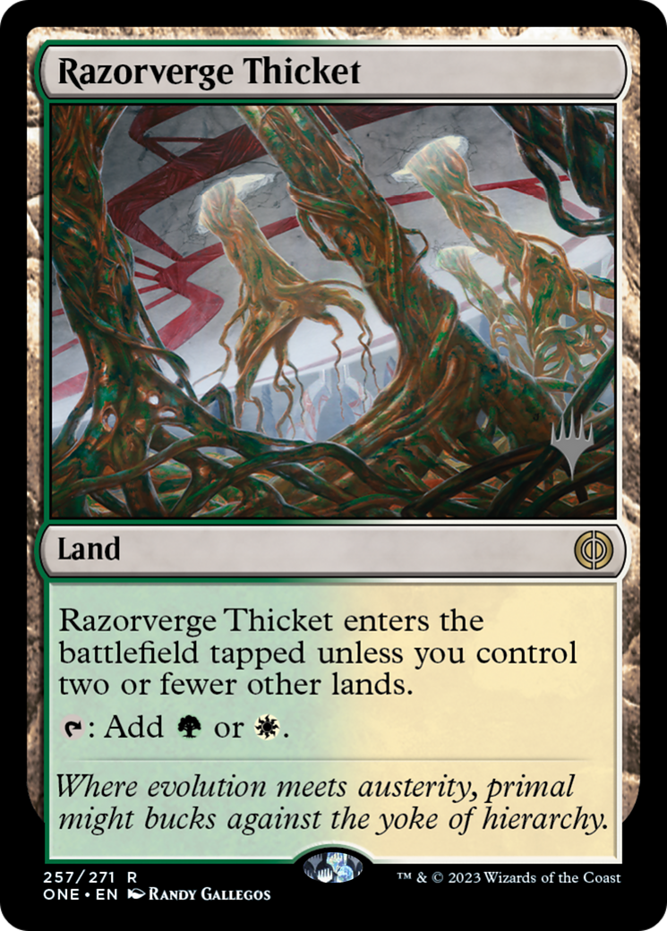 Razorverge Thicket (PPONE-257P) - Phyrexia: All Will Be One Promos Foil