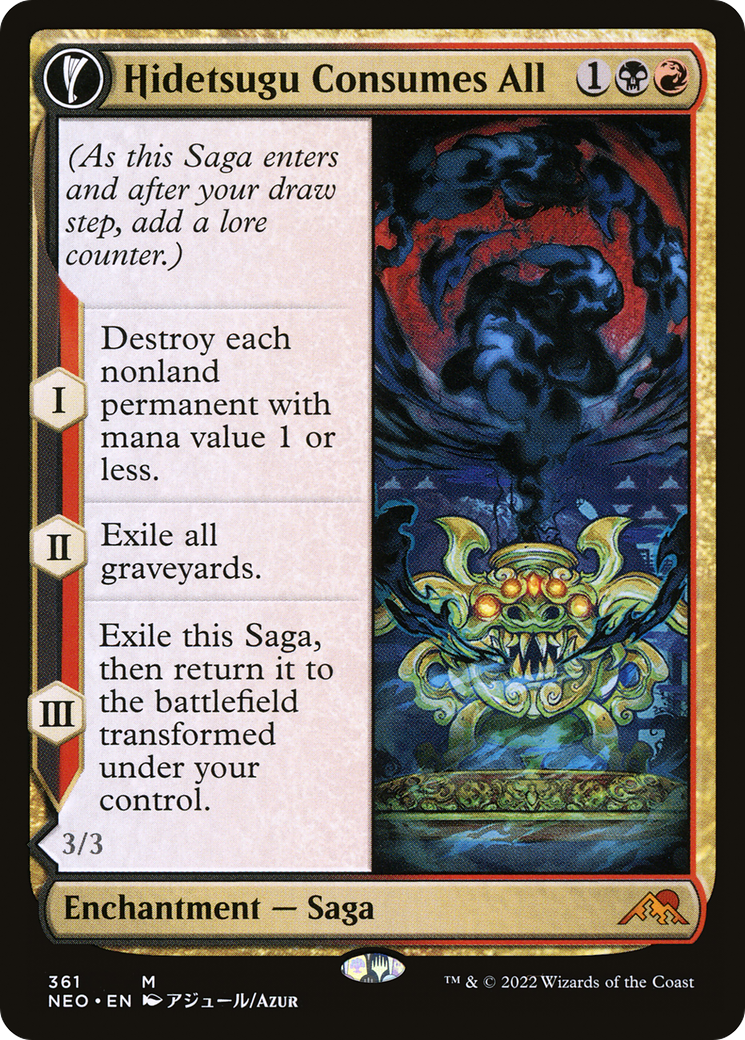 Hidetsugu Consumes All // Vessel of the All-Consuming (NEO-361) - Kamigawa: Neon Dynasty: (Showcase, fandfc) Foil