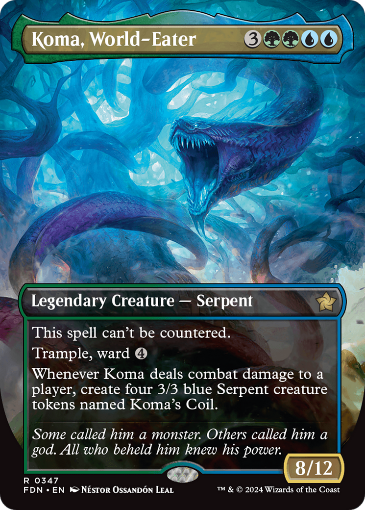 Koma, World-Eater (FDN-347) - Foundations (Borderless) Foil