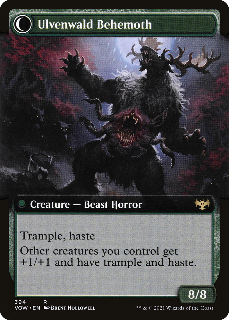 Ulvenwald Oddity // Ulvenwald Behemoth (VOW-394) - Innistrad: Crimson Vow: (Extended Art, Double Faced Transform) Foil