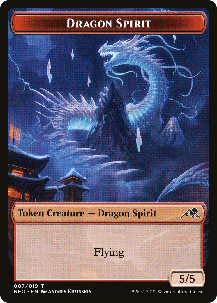Dragon Spirit (NEO-007) - Kamigawa: Neon Dynasty Tokens Foil
