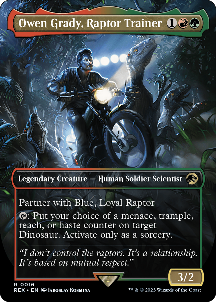 Owen Grady, Raptor Trainer (REX-016) - Jurassic World Collection (Borderless)