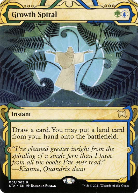 Growth Spiral (STA-061) - Strixhaven Mystical Archive: (Showcase) (Borderless) Etched Foil