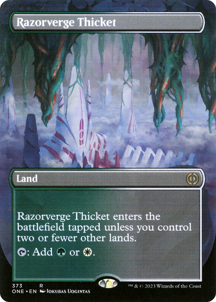 Razorverge Thicket (ONE-373) - Phyrexia: All Will Be One (Borderless) Foil