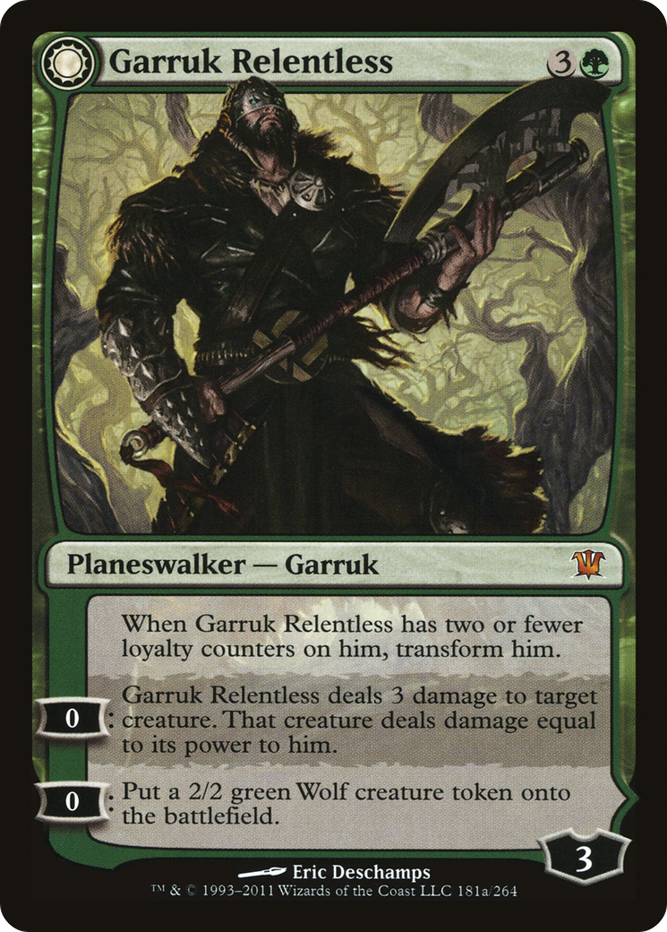 Garruk Relentless // Garruk, the Veil-Cursed (ISD-181) - Innistrad: (Double Faced Transform) Foil
