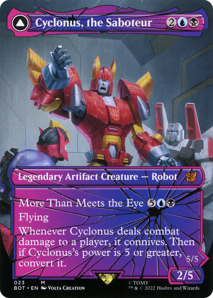 Cyclonus, the Saboteur // Cyclonus, Cybertronian Fighter (BOT-023) - Transformers: (convertdfc, shatteredglass) (Borderless) Foil
