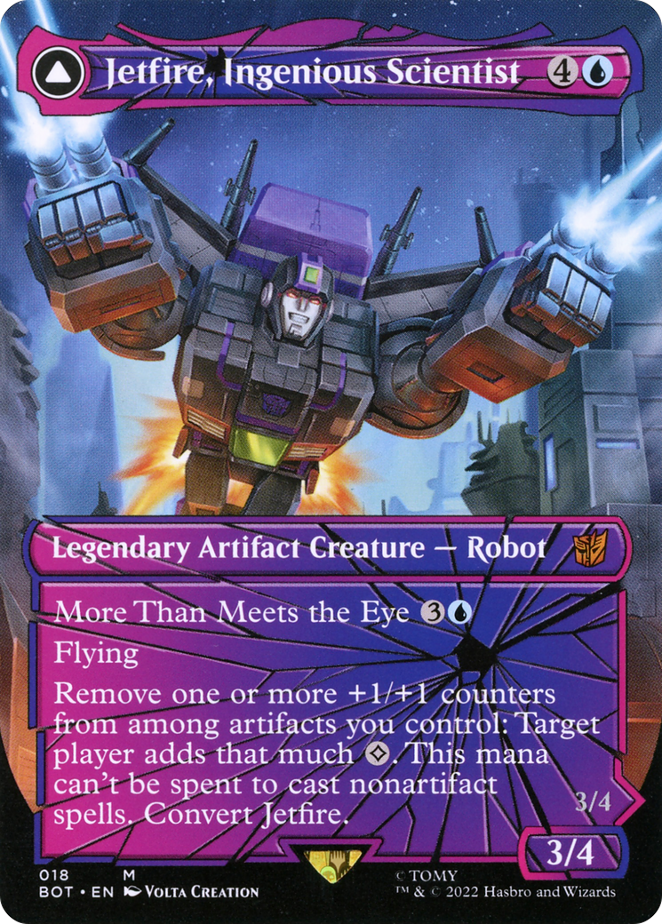 Jetfire, Ingenious Scientist // Jetfire, Air Guardian (BOT-018) - Transformers: (convertdfc, shatteredglass) (Borderless) Foil