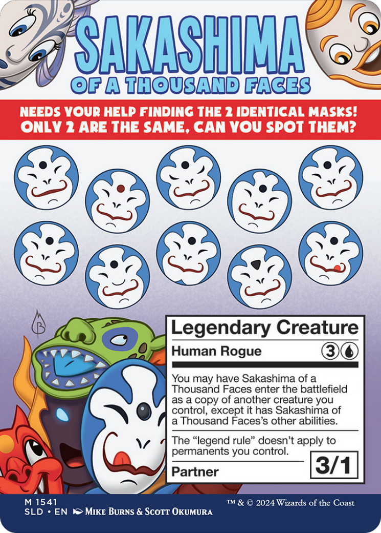 Sakashima of a Thousand Faces // Sakashima of a Thousand Faces (SLD-1541) - Secret Lair Drop (Borderless) Foil