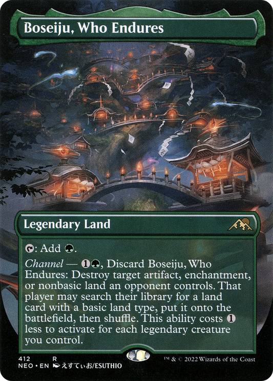 Boseiju, Who Endures (NEO-412) - Kamigawa: Neon Dynasty (Borderless) Foil