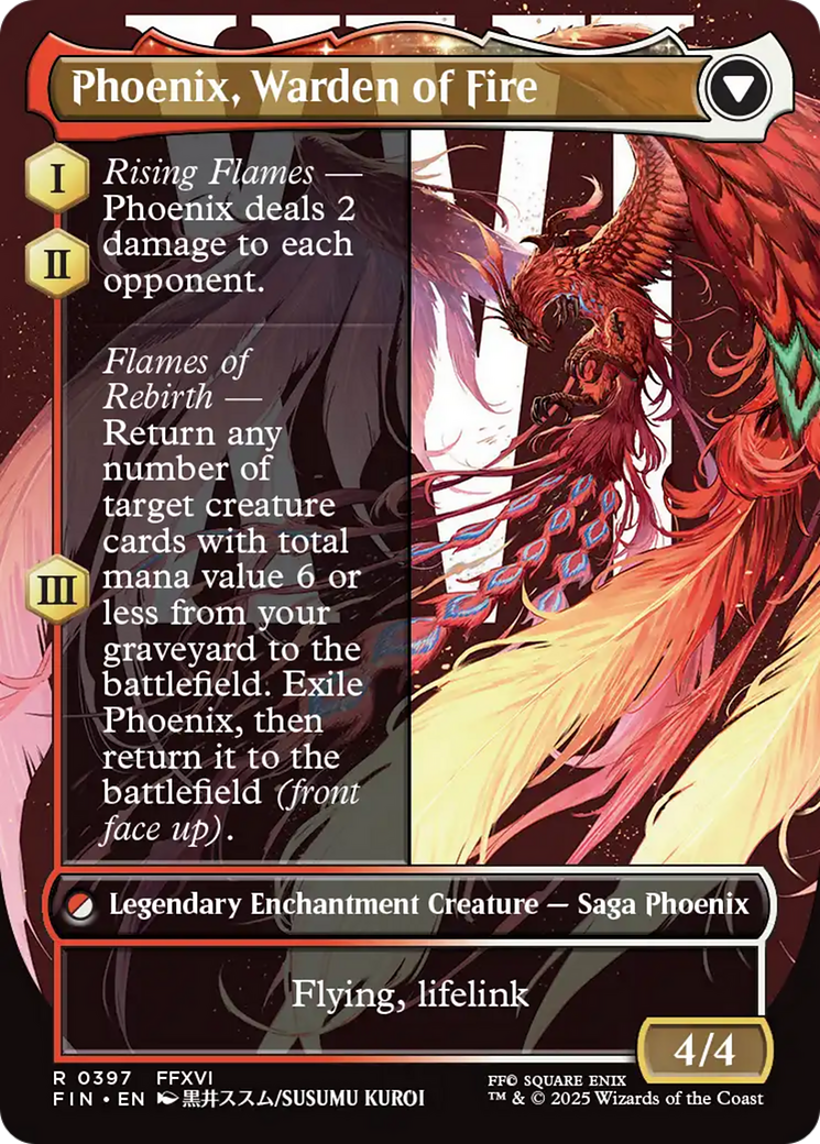 Joshua, Phoenix's Dominant // Phoenix, Warden of Fire (FIN-397) - FINAL FANTASY: (enchantment) (Borderless) Foil