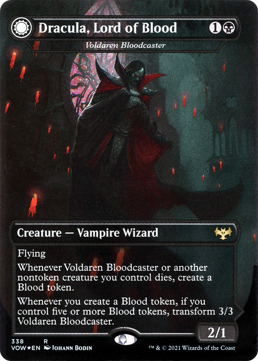Voldaren Bloodcaster // Bloodbat Summoner (VOW-338) - Innistrad: Crimson Vow: (Double Faced Transform) (Borderless)