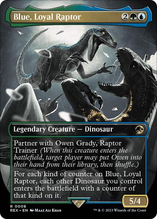 Blue, Loyal Raptor (REX-008) - Jurassic World Collection (Borderless)