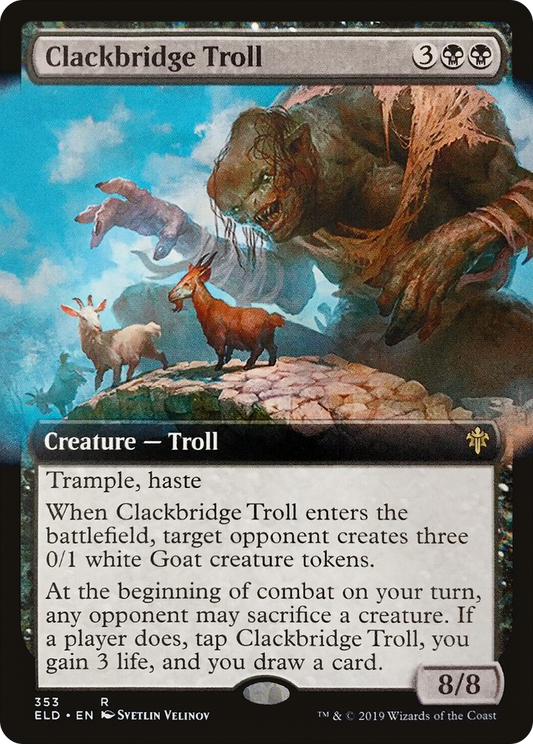 Clackbridge Troll (ELD-353) - Throne of Eldraine: (Extended Art)