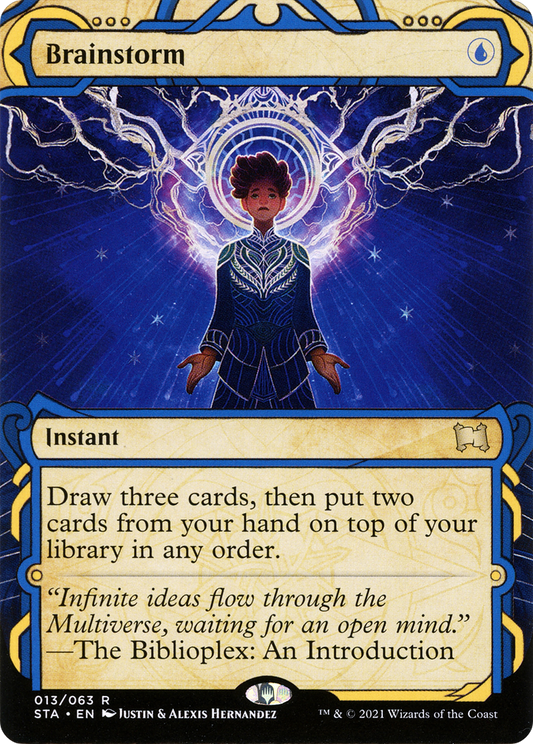Brainstorm (STA-013) - Strixhaven Mystical Archive: (Showcase) (Borderless) Foil