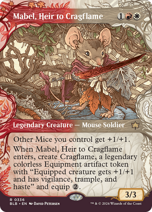 Mabel, Heir to Cragflame (BLB-336) - Bloomburrow: (Showcase) (Borderless) Foil