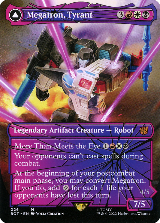 Megatron, Tyrant // Megatron, Destructive Force (BOT-026) - Transformers: (convertdfc, shatteredglass) (Borderless) Foil
