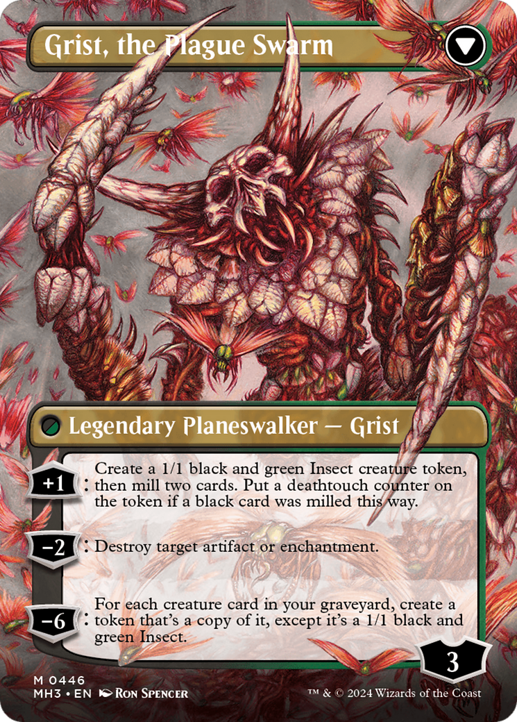 Grist, Voracious Larva // Grist, the Plague Swarm (MH3-446) - Modern Horizons 3 (Borderless) Foil