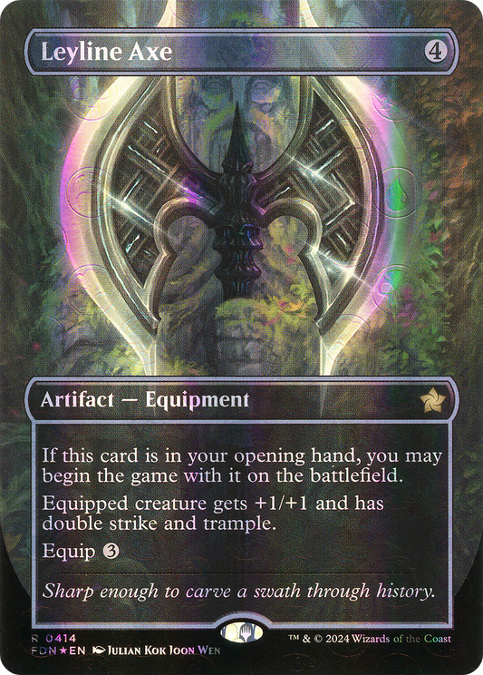 Leyline Axe (Borderless) (Mana Foil) (FDN-414) - Foundations (Borderless) Foil