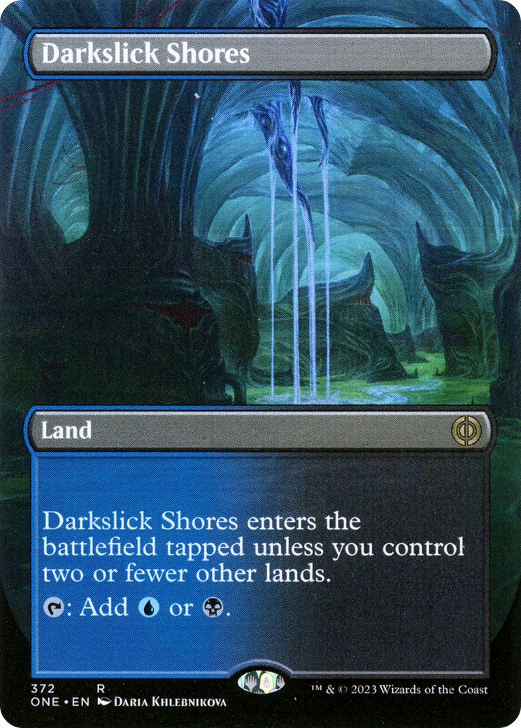Darkslick Shores (ONE-372) - Phyrexia: All Will Be One (Borderless) Foil