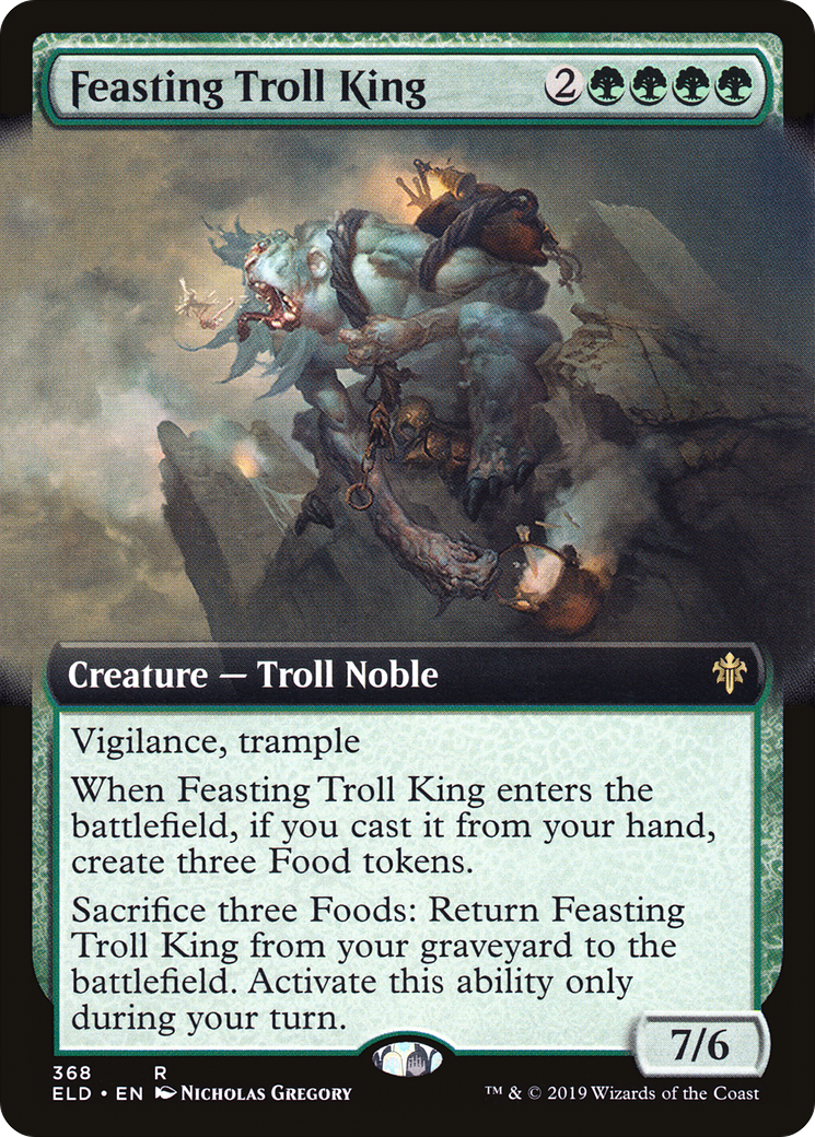 Feasting Troll King (ELD-368) - Throne of Eldraine: (Extended Art) Foil