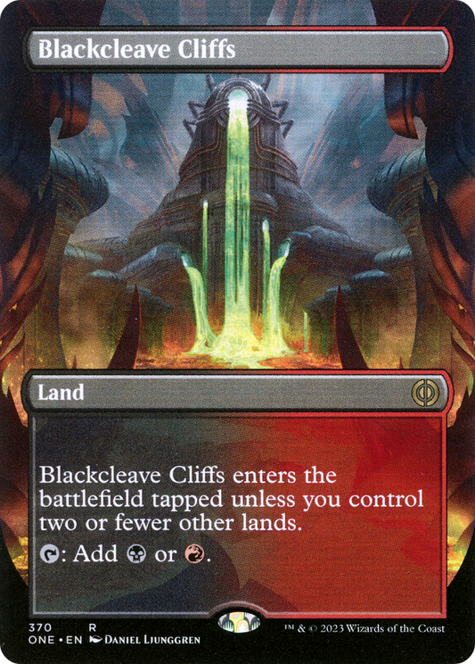 Blackcleave Cliffs (ONE-370) - Phyrexia: All Will Be One (Borderless) Foil