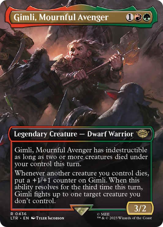 Gimli, Mournful Avenger (LTR-436) - The Lord of the Rings: Tales of Middle-earth (Borderless) Foil
